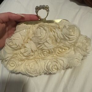 INC International Concepts Cream Rose Clutch